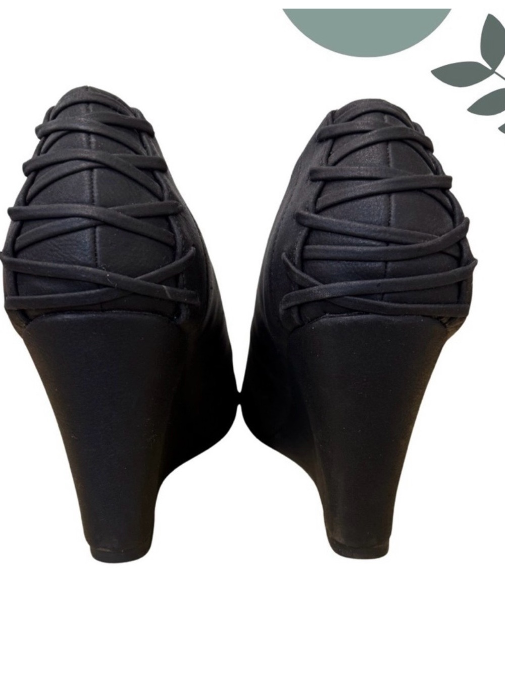 Maison Chelsea Girl Black Wedge Pumps Memory Foam Size 11